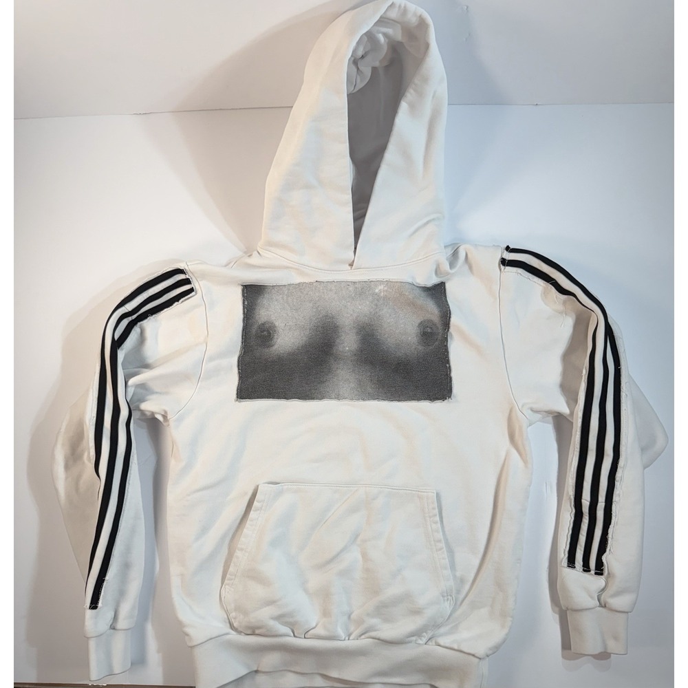 100 Thieves Hoodie Mens Medium White Distressed Custom Streetwear LA 1 Of 1